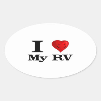 I Kärlek My RV Ovalt Klistermärke