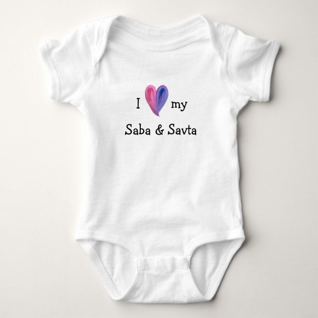 I Kärlek My Saba och Savta Baby Bodykostym T Shirt (Framsida)