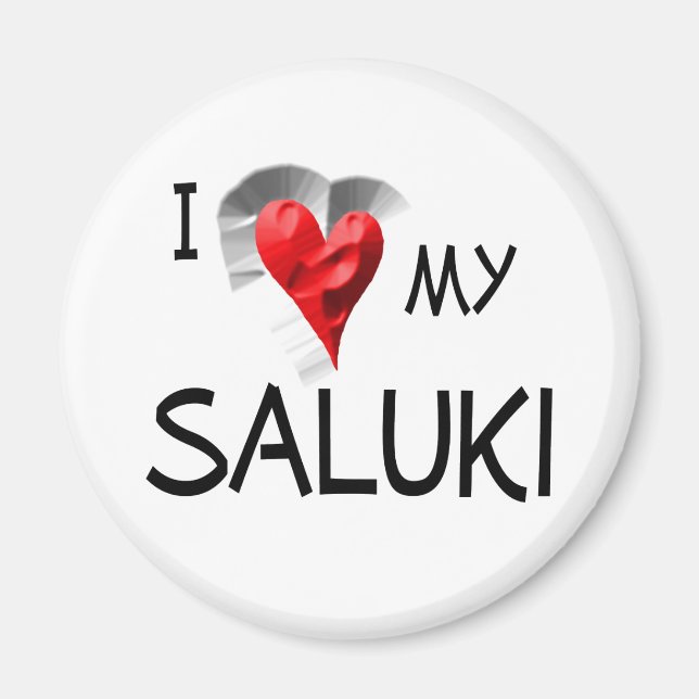 I Kärlek My Saluki Magnet (Framsidan)