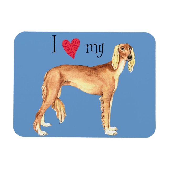 I Kärlek my Saluki Magnet (Horisontell)