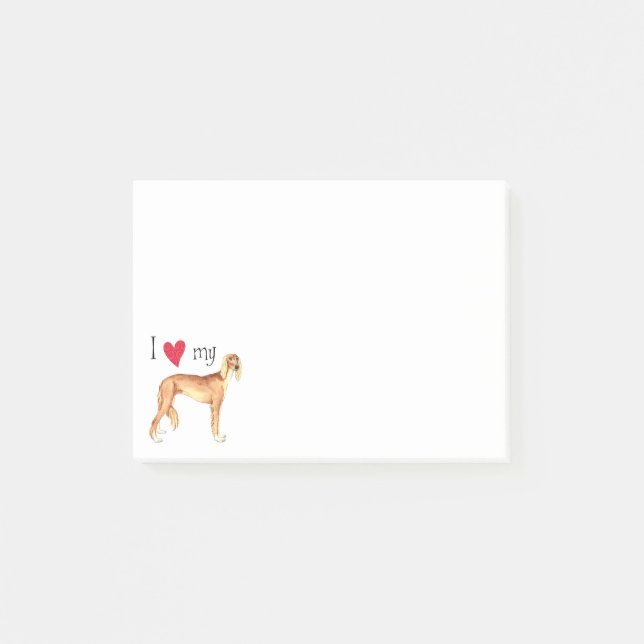 I Kärlek my Saluki Post-it Block (Framsida)