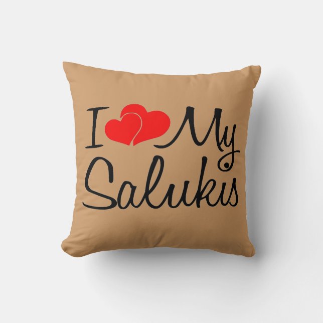 I Kärlek My Salukis Kudde (Framsida)