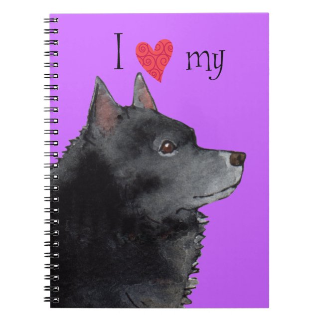 I Kärlek my Schipperke Anteckningsbok Med Spiral (Framsidan)