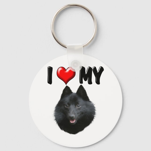 I Kärlek My Schipperke Nyckelring (Framsida)