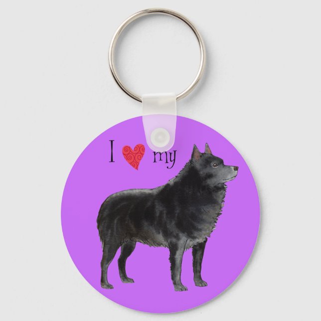 I Kärlek my Schipperke Nyckelring (Framsida)