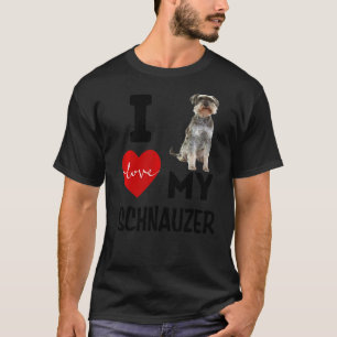 I Kärlek My Schnauzer Hund Animal Pet Apparel Blk  T Shirt