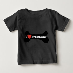 I Kärlek My Schnauzer - Hund Bone T-shirt