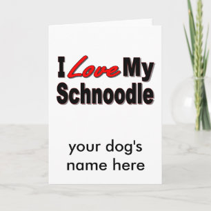 I Kärlek My Schnoodle Hund Gifts and Apparel Kort