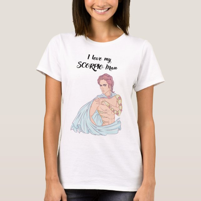 I Kärlek My Scorpio Man T Shirt (Framsida)