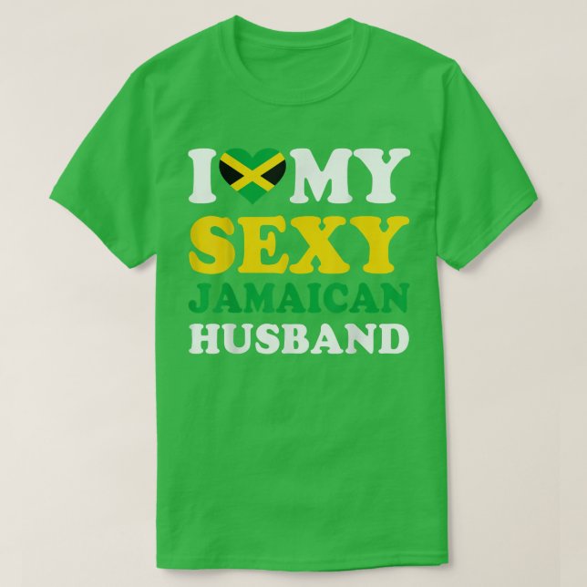 I kärlek My Sey Jamaican Make Jamaica Wife Gift T Shirt (Design framsida)