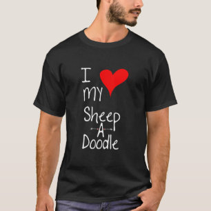 I Kärlek My Sheepadoodle Cute Hundägare Gift Graph T Shirt