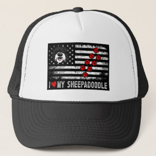 I Kärlek My Sheepadoodle Cute Hundägare Gift US Fl Keps