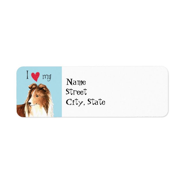 I Kärlek my Sheltie Returadress Etikett (Framsidan)