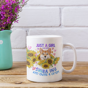 I Kärlek My Shiba Inu Hund Pet Glowing Heart Coffe Kaffemugg