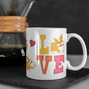 I Kärlek My Shiba Inu Hund Pet Glowing Heart Kaffemugg