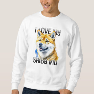 I Kärlek My Shiba Inu HUNDÄGARE Lång Ärmad Tröja