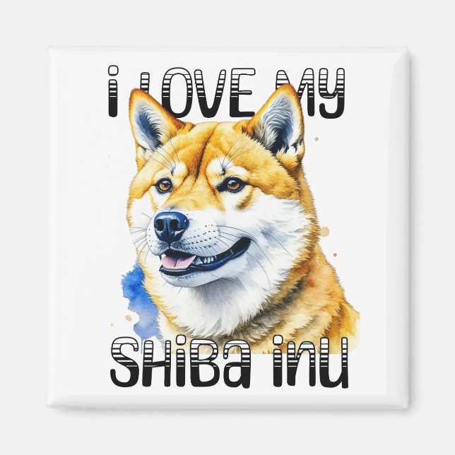I Kärlek My Shiba Inu | HUNDÄGARE Magnet (Framsidan)