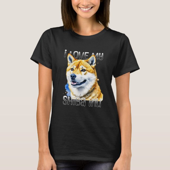 I Kärlek My Shiba Inu | HUNDÄGARE T Shirt (Framsida)