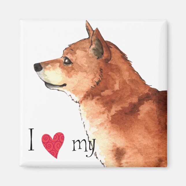 I Kärlek my Shiba Inu Magnet (Framsidan)