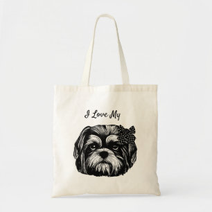 I Kärlek My Shih Tzu hund med bågkonst Tygkasse