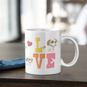 I Kärlek My Shih tzu Hund Pet Glowing Heart Kaffemugg