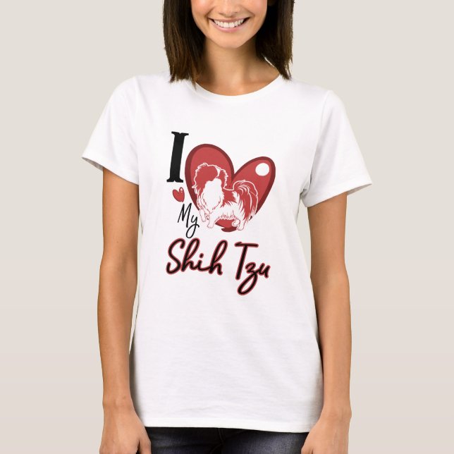 I kärlek my Shih Tzu Tee Shirt (Framsida)