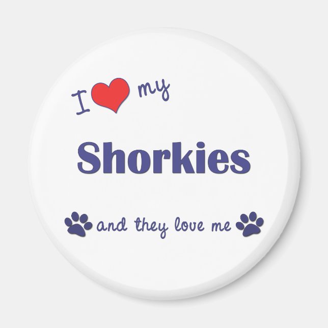 I Kärlek My Shorkies (Många Hundar) Magnet (Framsidan)