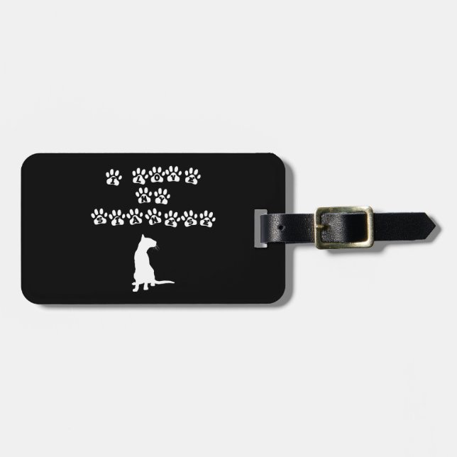I Kärlek My Siamese—White Text Bagagebricka (Horisontell Framsida)