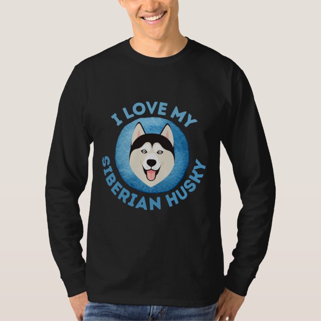 I Kärlek My Siberian husky Husky T Shirt (Framsida)