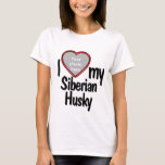 I Kärlek My Siberian husky Red Heart Hund Photo T Shirt<br><div class="desc">Den här roligtens t-shirt kommer att visa hur mycket du kärlekar Siberian husky! Skjortan har en roligt hjärtformade fotodroppe i ram där du kan ladda upp ett foto av ditt eget Siberian husky. Hundälskarna kommer att falla i kärlek med roligtens anpassade t-shirt som gör att du kan ladda upp ditt...</div>