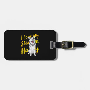 I Kärlek My Siberian husky Snö Hund älskare Gift Bagagebricka