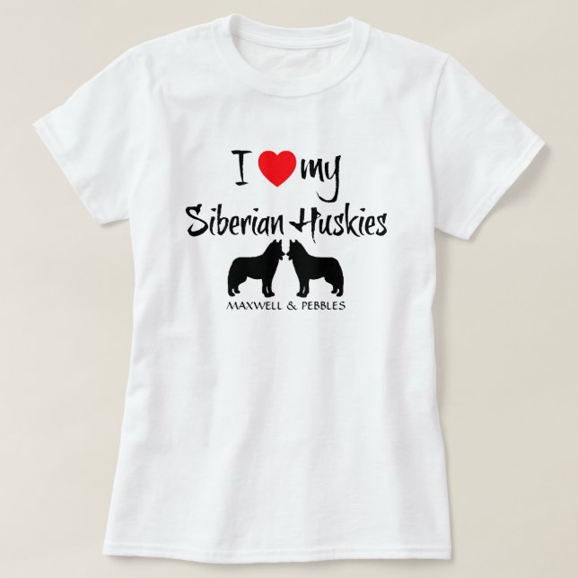 I Kärlek My Siberian husky T Shirt (Design framsida)