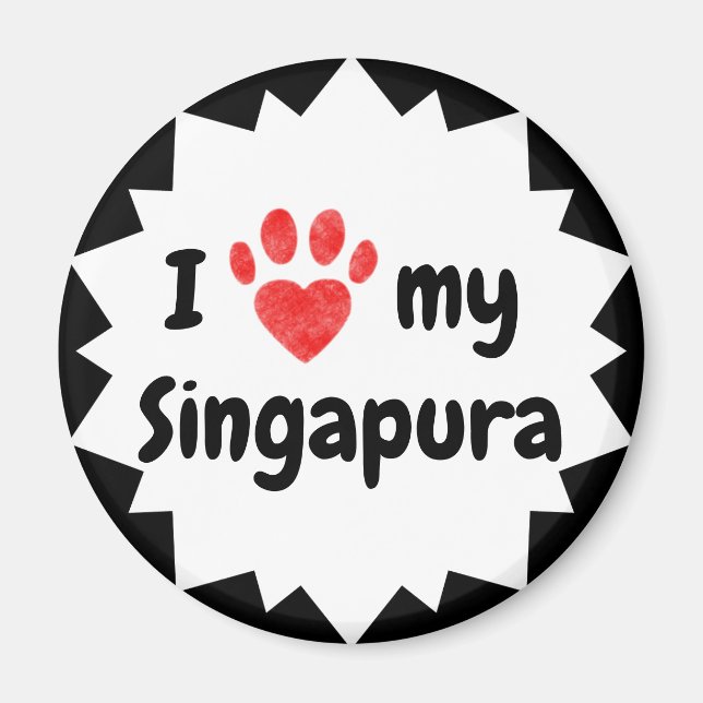 I Kärlek My Singura Cat Magnet (Framsidan)