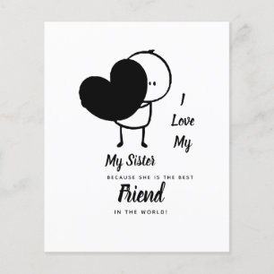 I Kärlek My SISTER - Best Friend Personlig Gift Flygblad