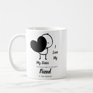 I Kärlek My SISTER - Best Friend Personlig Gift Kaffemugg