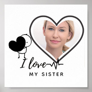 I Kärlek My SISTER - Best Friend Personlig Gift Poster