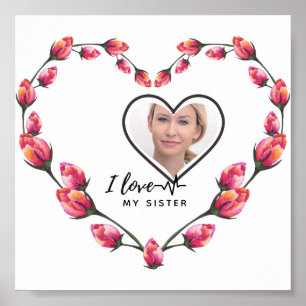 I Kärlek My SISTER - Best Friend Personlig Gift Poster