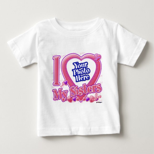 I Kärlek My Sisters rosa/lila - foto Tee Shirt (Framsida)