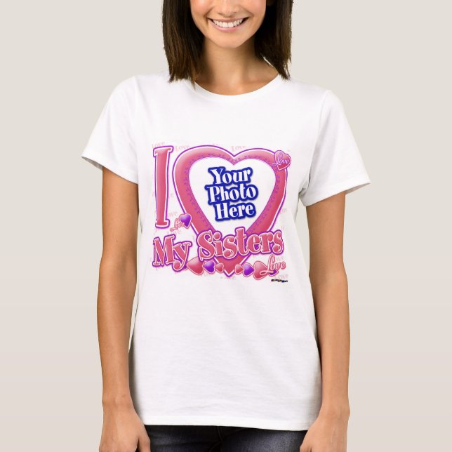 I Kärlek My Sisters rosa/lila - foto Tee Shirt (Framsida)