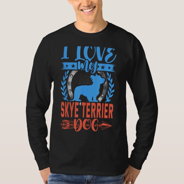 I Kärlek My Skye Terrier Hund älskare T Shirt (Framsida)