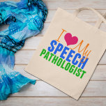 I Kärlek My SLP Tygkasse<br><div class="desc">Jag kärlek min tal-språkpatolog. Tal-terapeuter är fantastisk på att hjälpa människor att lära sig att prata. En underbar julklapp till ditt favoritprogram.</div>