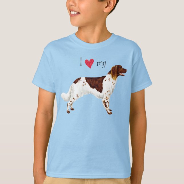 I Kärlek my Small Munsterlander T-Shirt (Framsida)