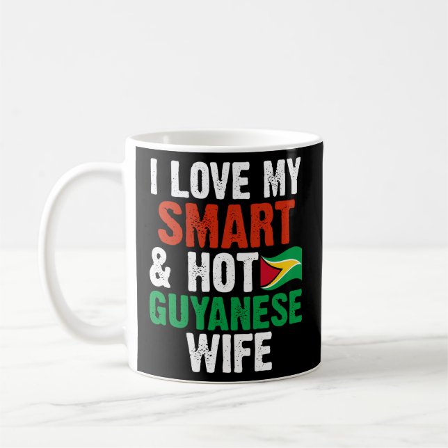 I Kärlek My Smart Hett Guyanese Make Guyana Kaffemugg (Vänster)