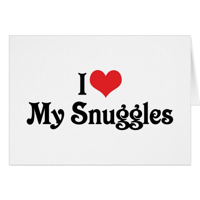 I Kärlek My Snuggles Hälsningskort (Framsidan Horizontal)