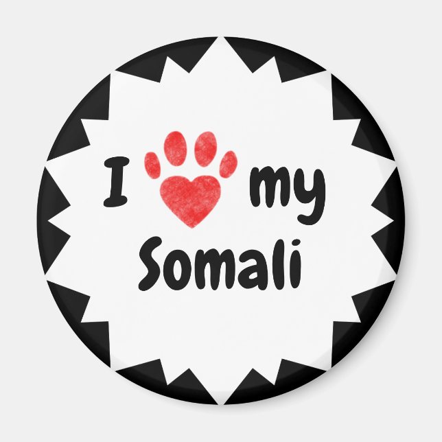 I Kärlek My Somali Cat Magnet (Framsidan)