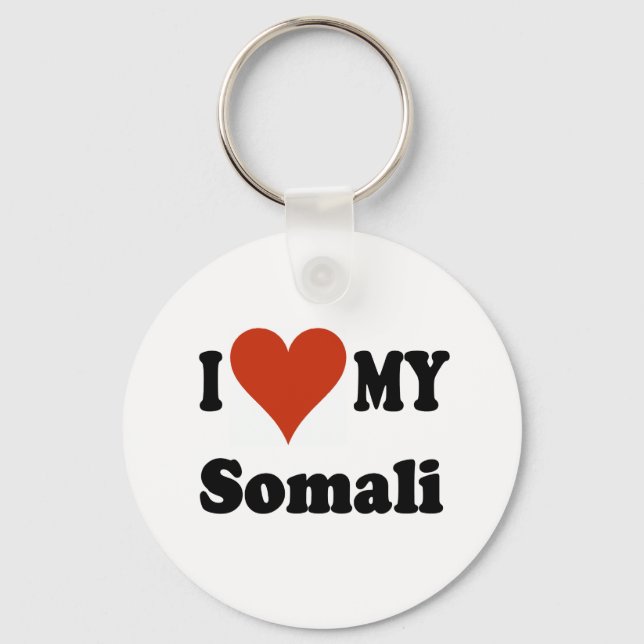 I Kärlek My Somali Cat Merchandise Nyckelring (Framsida)