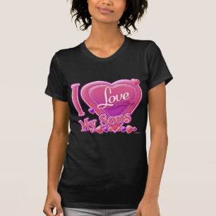 I Kärlek My Sons rosa/lila - hjärta Tee