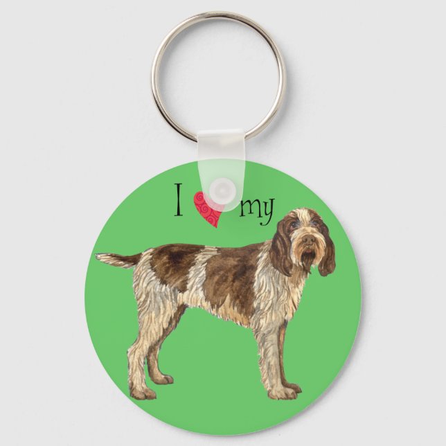 I Kärlek my Spinone Italiano Nyckelring (Framsida)