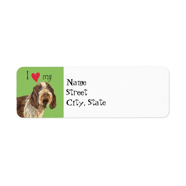 I Kärlek my Spinone Italiano Returadress Etikett (Framsidan)