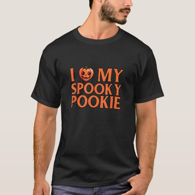 I Kärlek My Spooky Pookie Funny Par Costume för T Shirt (Framsida)